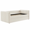 Veyla Channel Tufted Boucle Twin Daybed With Trundle in Cloud