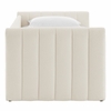 Veyla Channel Tufted Boucle Twin Daybed With Trundle in Cloud