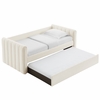 Veyla Channel Tufted Boucle Twin Daybed With Trundle in Cloud