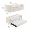 Veyla Channel Tufted Boucle Twin Daybed With Trundle in Cloud