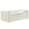 Veyla Channel Tufted Boucle Twin Daybed With Trundle in Cloud