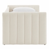 Veyla Channel Tufted Boucle Twin Daybed With Trundle in Cloud