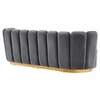 Victoria Channel Tufted Performance Velvet Sofa in Gray