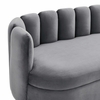 Victoria Channel Tufted Performance Velvet Sofa in Gray