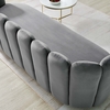 Victoria Channel Tufted Performance Velvet Sofa in Gray