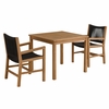 Vienna 3-Piece Outdoor Patio Teak and Rope Dining Set with Armchairs