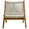 Vienna Outdoor Patio Teak and Rope Folding Accent Lounge Chair