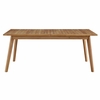 Vienna Outdoor Patio Teak Wood Extendable Dining Table in Natural
