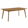 Vienna Outdoor Patio Teak Wood Extendable Dining Table in Natural