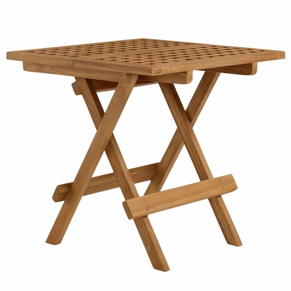 Vienna Outdoor Patio Teak Wood Side Table in Natural