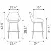 Vila Barstool Set of 2 in Gray