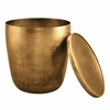 Viora Metal Storage Side Table in Burnished Brass