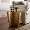 Viora Metal Storage Side Table in Burnished Brass