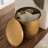 Viora Metal Storage Side Table in Burnished Brass