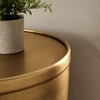 Viora Metal Storage Side Table in Burnished Brass