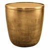Viora Metal Storage Side Table in Burnished Brass