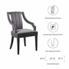 Virtue Performance Velvet Dining Chairs Set of 2 in Gray