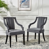 Virtue Performance Velvet Dining Chairs Set of 2 in Gray
