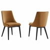 Viscount Accent Performance Velvet Dining Chairs Set of 2 in Cognac