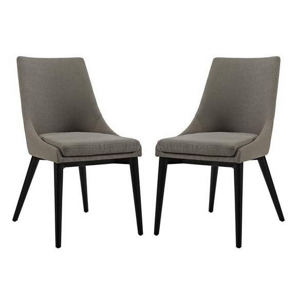 Viscount Dining Side Chair Fabric Set of 2 in Granite