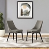 Viscount Dining Side Chair Fabric Set of 2 in Granite