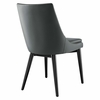 Viscount Dining Side Chair Vinyl Set of 2 in Gray