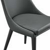 Viscount Dining Side Chair Vinyl Set of 2 in Gray