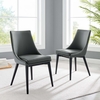 Viscount Dining Side Chair Vinyl Set of 2 in Gray
