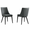 Viscount Dining Side Chair Vinyl Set of 2 in Gray