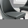 Viscount Dining Side Chair Vinyl Set of 2 in Gray
