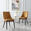 Viscount Performance Velvet Dining Chair in Cognac