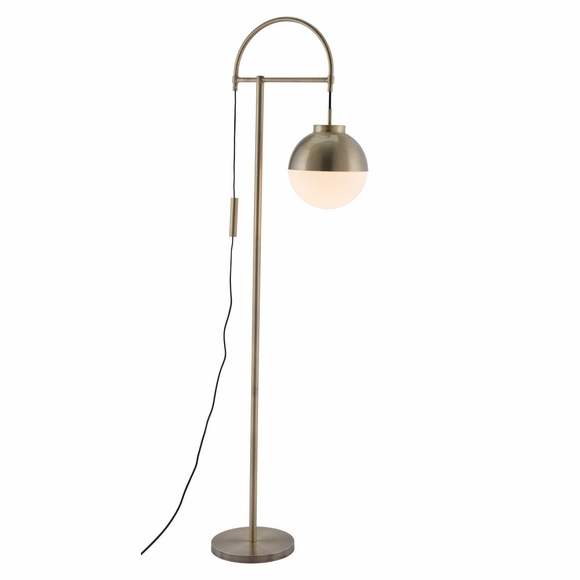 Waterloo Floor Lamp in White & Bronze