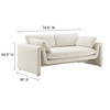 Waverly Boucle Fabric Sofa in Ivory