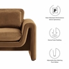 Waverly Performance Velvet Armchair in Brown
