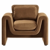 Waverly Performance Velvet Armchair in Brown