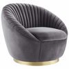 Whirr Tufted Performance Velvet Performance Velvet Swivel Chair