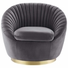 Whirr Tufted Performance Velvet Performance Velvet Swivel Chair