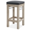 Wiscasset Outdoor Patio Acacia Wood Bar Stool in Light Gray