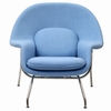 Woom Lounge Chair and Ottoman Wool Baby Blue