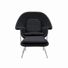 Woom Lounge Chair and Ottoman Wool Black