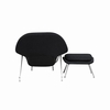Woom Lounge Chair and Ottoman Wool Black