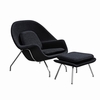 Woom Lounge Chair and Ottoman Wool Black