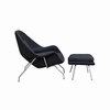 Woom Lounge Chair and Ottoman Wool Black