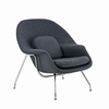 Woom Lounge Chair and Ottoman Wool Dark Gray