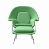 Woom Lounge Chair and Ottoman Wool Green
