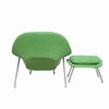 Woom Lounge Chair and Ottoman Wool Green