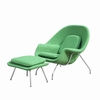 Woom Lounge Chair and Ottoman Wool Green