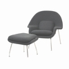 Woom Lounge Chair and Ottoman Wool Light Gray