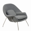 Woom Lounge Chair and Ottoman Wool Light Gray