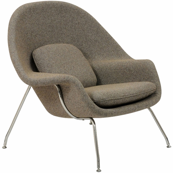 Woom Lounge Chair and Ottoman Wool Oatmeal